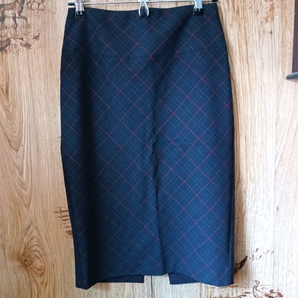 Express Diamond Plaid Pencil Skirt